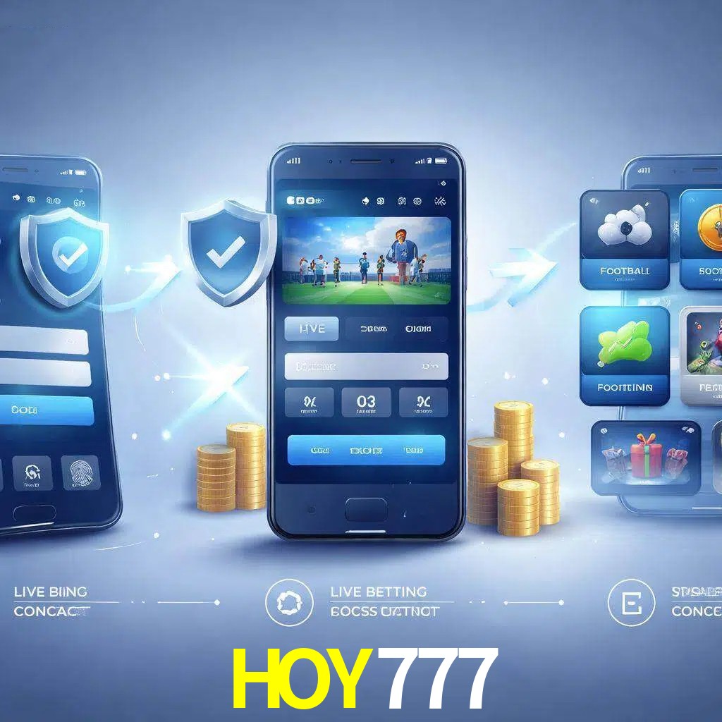 Pasos de acceso a la app HOY777 en pantalla de teléfono móvil